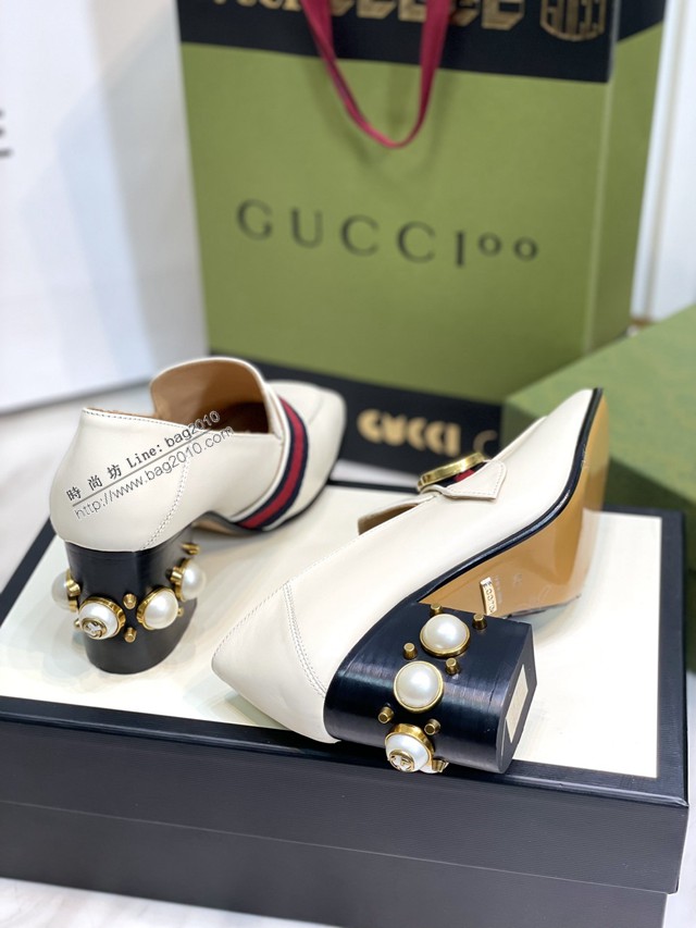 gucci古馳2022新色全新升級版本原版胎小牛皮女鞋單皮鞋 dx2907